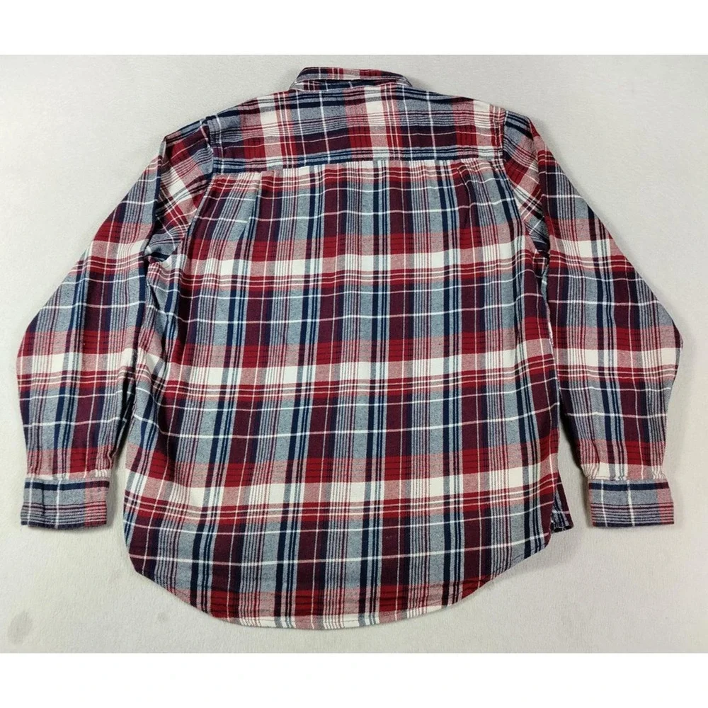 Field & Stream Shirt Mens Large Red Plaid Flannel Lumberjack Cabincore Earthy